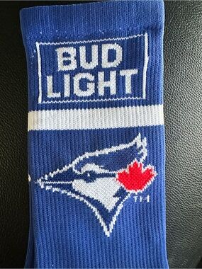 Bud Light Toronto Blue Jays Men's Athletic Crew Socks in Blue and White